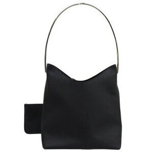 Gucci Metal Handle One Shoulder Hobo Bag Leather Black